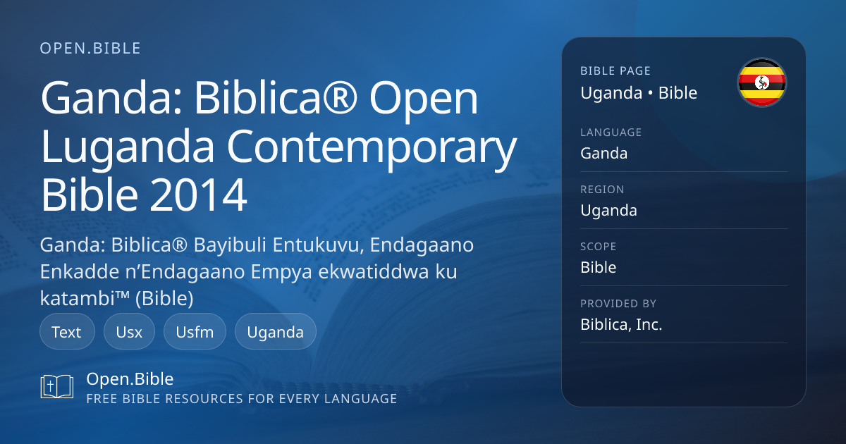 Biblica® Open Luganda Contemporary Bible 2014 | Open.Bible