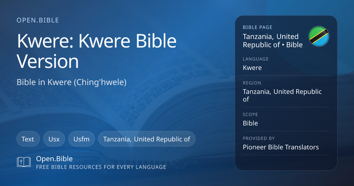 Kwere Bible Version | Open.Bible